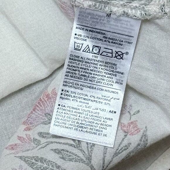 Old Navy Blouse Top Womens M Floral V-Neck Boho Peasant Cottagecore Prairie - Picture 5 of 6